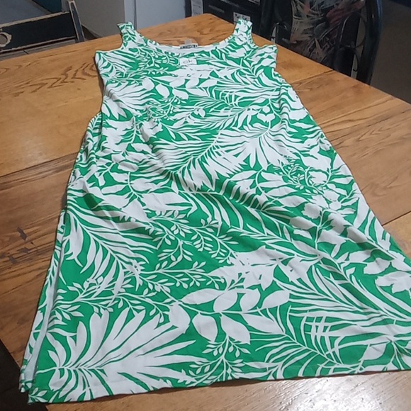 Calvin Klein Dresses & Skirts - CALVIN KLEIN Womens Dress Maxi LARGE WHITE GREEN Resort Vacation Casual Preowned